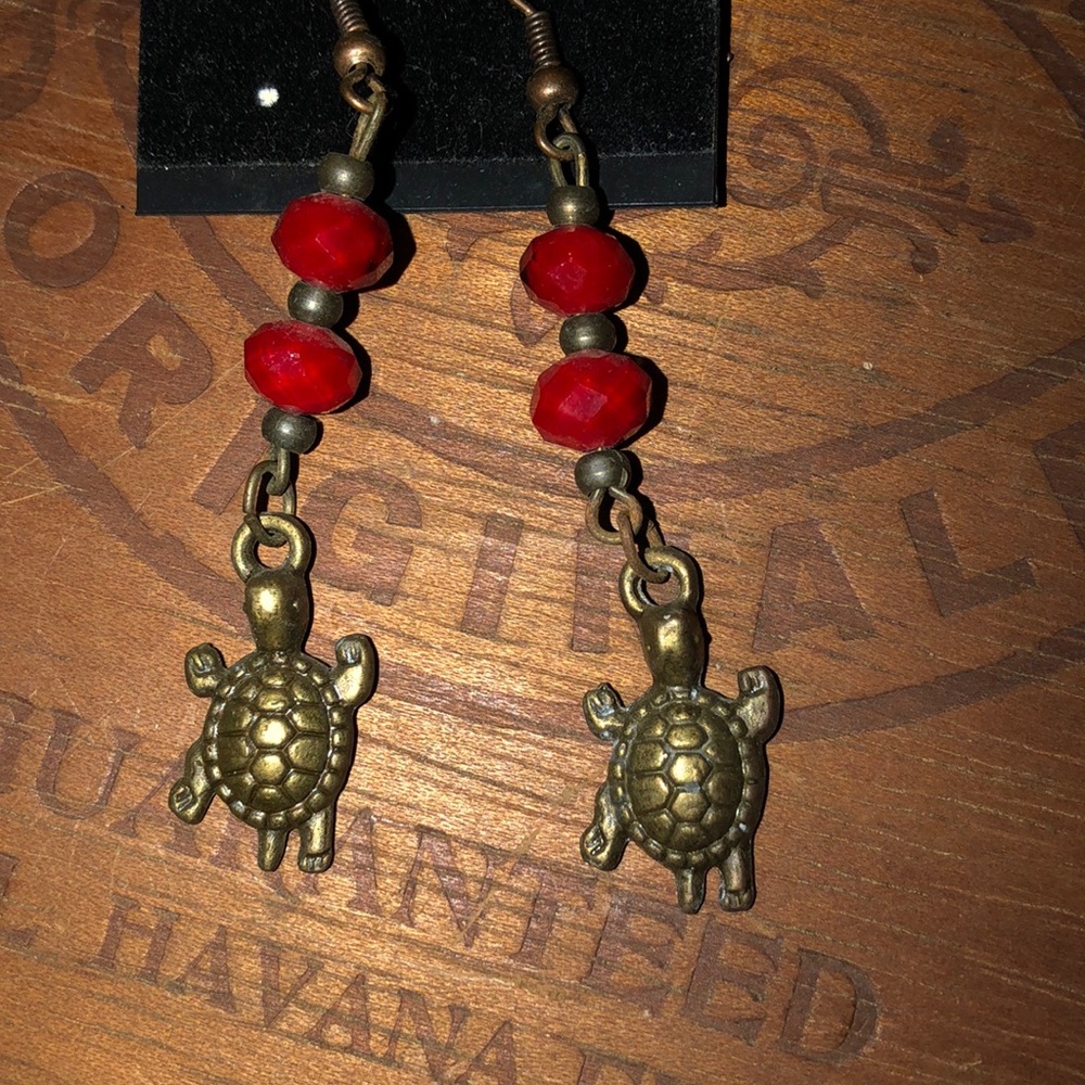 Bronze color turtle earrings